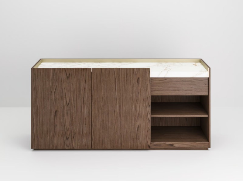 BLOCK 2.0 - Wooden office storage unit with hinged doors by PROF