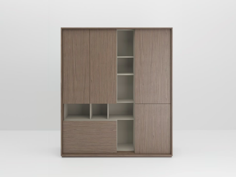 SESSANTA - Wooden office storage unit with hinged doors by PROF