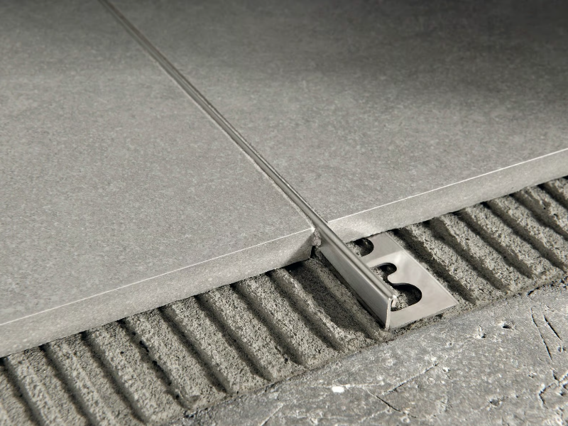 PROTERMINAL - Brushed steel Flooring joint by Progress Profiles
