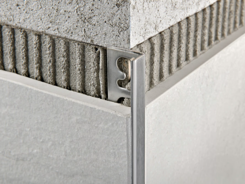 PROTERMINAL STEEL - Brushed steel edge profile for walls by Progress Profiles