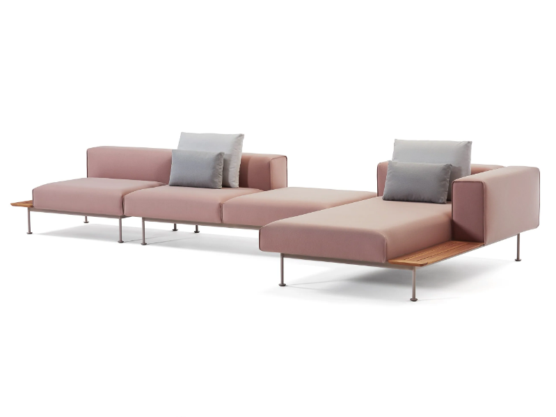 CONVERT - Sectional fabric garden sofa with chaise longue by Prostoria