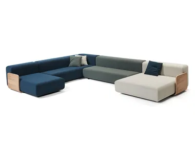 KLASTER - Corner fabric sofa with chaise longue by Prostoria