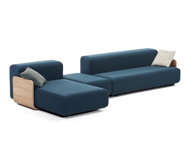KLASTER - Sectional fabric sofa bed with chaise longue by Prostoria
