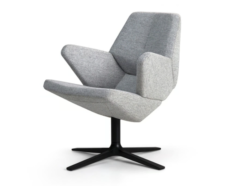 TRIFIDAE - Upholstered with 4-spoke base easy chair with armrests by Prostoria