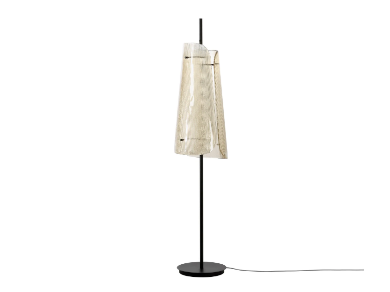 BENT TWO - LED glass and steel floor lamp by Pulpo