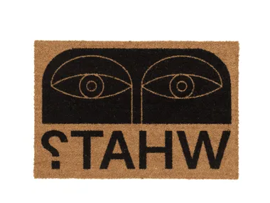 FUNNY FACE - Rectangular coconut doormat by Qeeboo