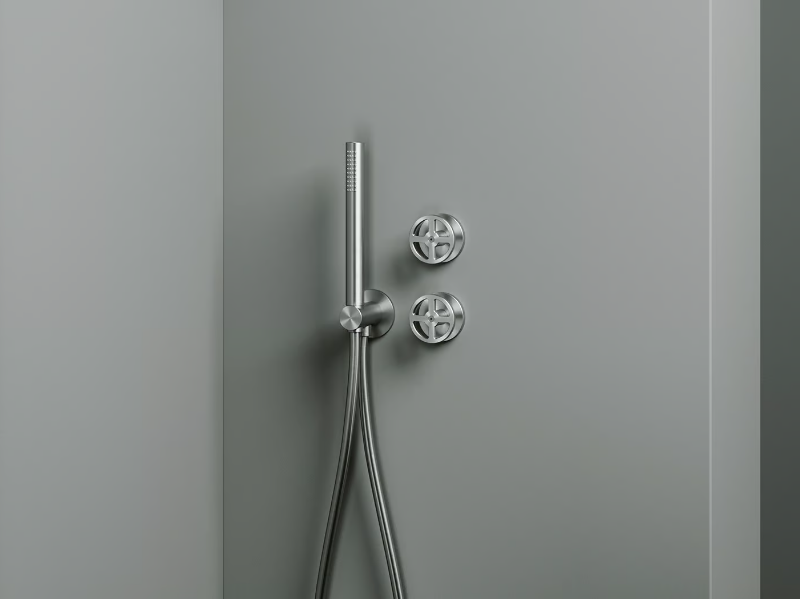 VALVOLA02 20 68 - Hydroprogressive mixer set for bath/shower with hand shower by Quadrodesign