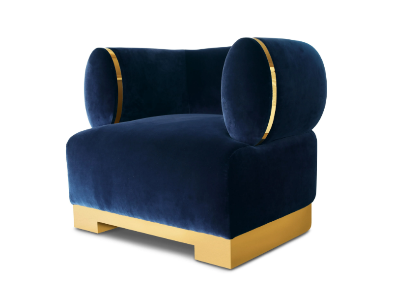 DORADO - Velvet armchair with armrests by Radice
