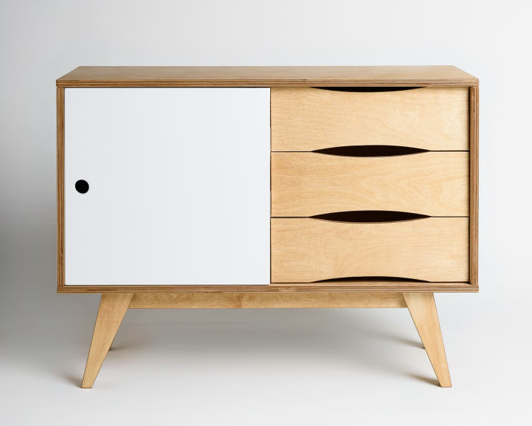 SOSIXTIES 1 DOOR - Wooden sideboard with sliding doors by Radis