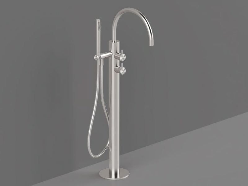 PVN99 - Floor standing bathtub mixer with hand shower by Radomonte