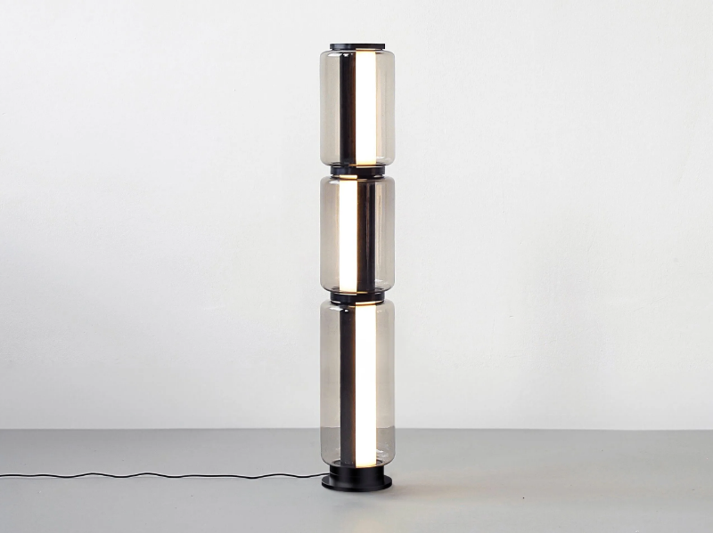 KYN - Glass and aluminium lantern / floor lamp by Rakumba