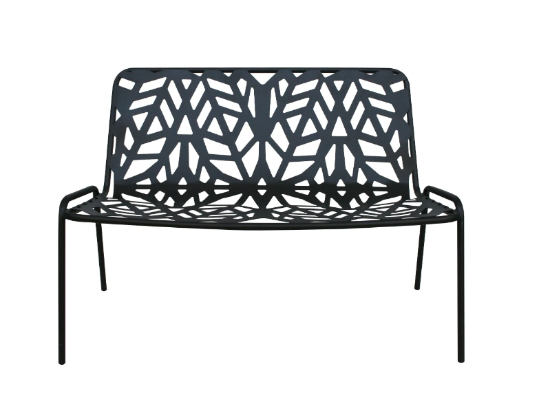 FANCY RELAX - Stackable perforated metal garden bench with back by RD Italia