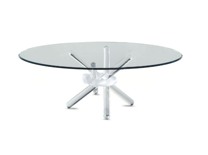 ARLEQUIN - Round glass coffee table for living room by Reflex