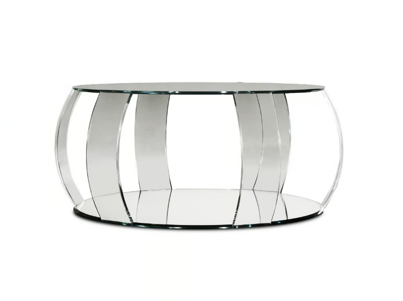 BARRIQUE - Round glass coffee table for living room by Reflex