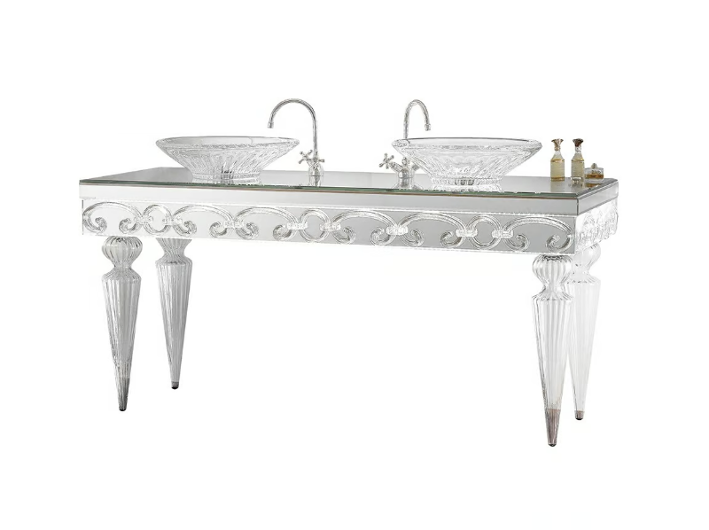 CASANOVA SPA - Floor-standing wood and glass vanity unit by Reflex