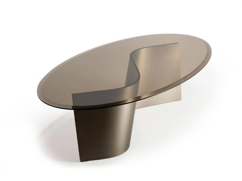 ESSE 40 - Oval glass coffee table for living room by Reflex