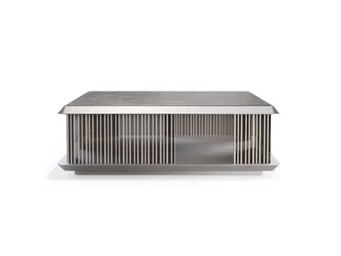 MONOLITE 40 - Square Marmoreflex® and glass coffee table by Reflex