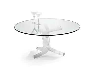 TORSADES - Round glass coffee table by Reflex