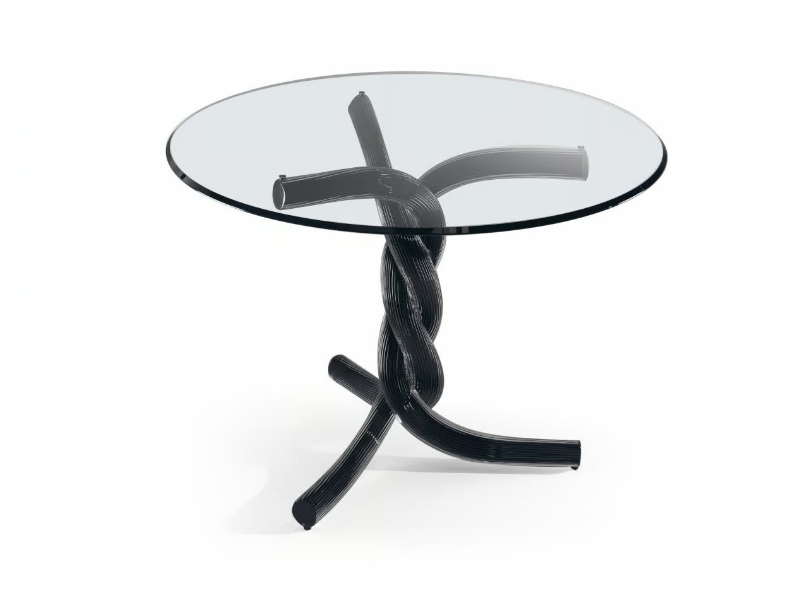 TORSADES - Round glass dining table by Reflex