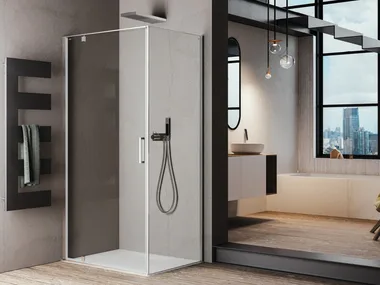 KUBIK AB+F - Crystal shower cabin with pivot door by RELAX