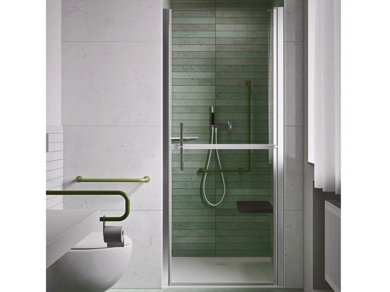 LIGHT D1 - Niche crystal shower cabin with hinged door by RELAX