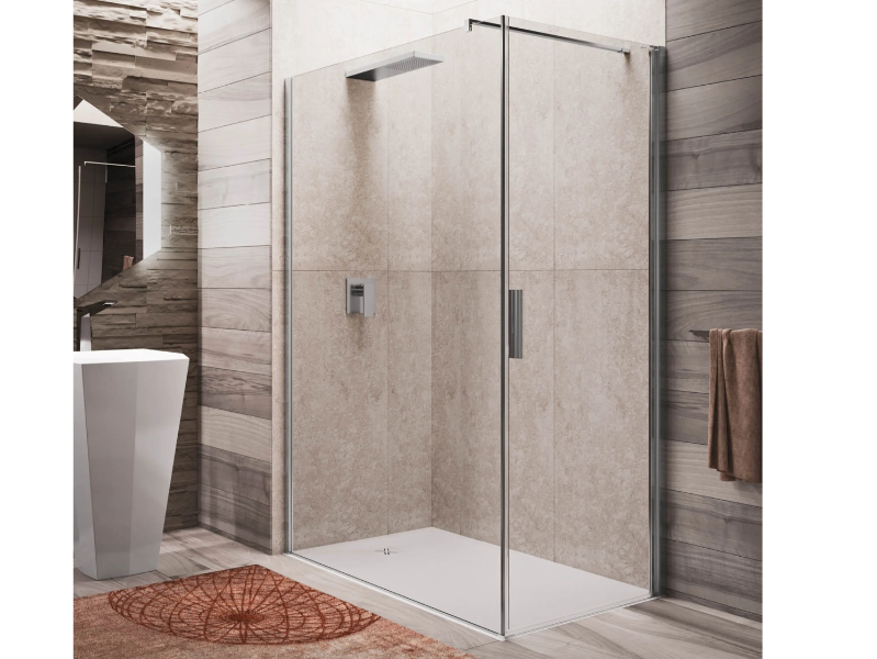 WALL A+AB - Corner glass shower cabin with hinged door by RELAX