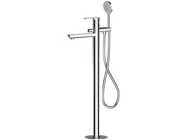 ENERGY - Floor standing chromed brass bathtub mixer with hand shower by Remer Rubinetterie