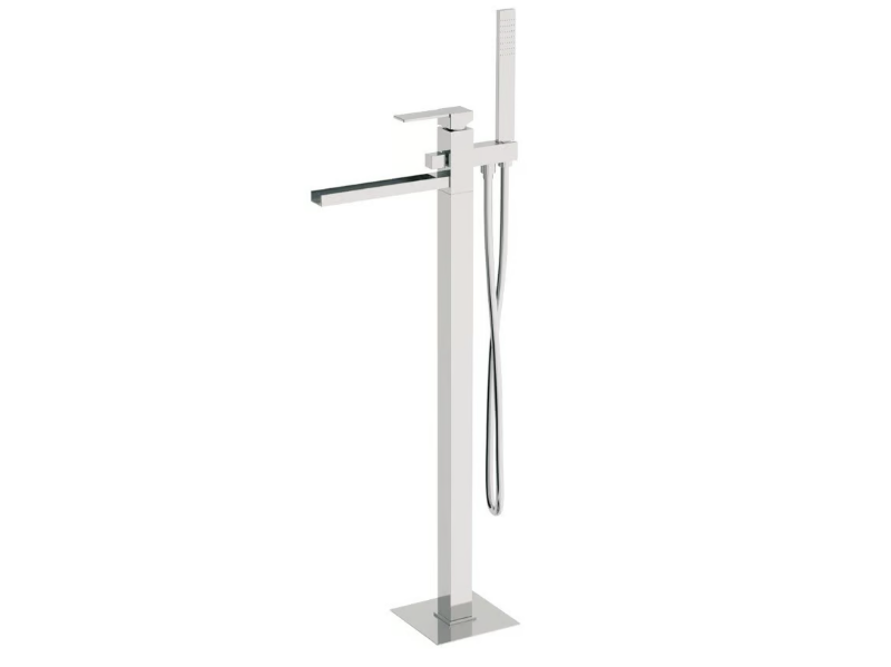QUBIKA CASCATA - Floor standing bathtub mixer by Remer Rubinetterie