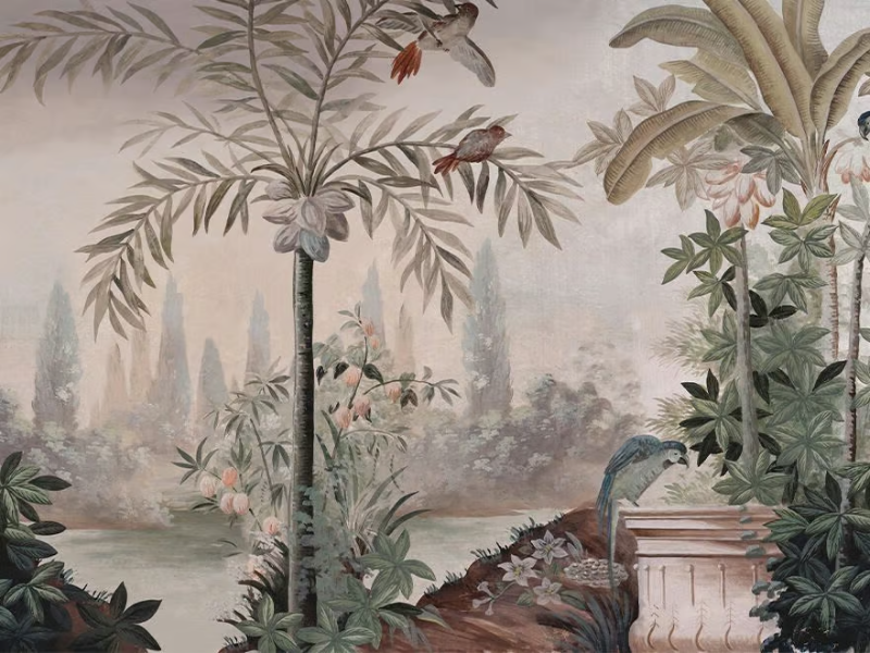 JARDIN AUX OISEAUX COULEUR - Landscape wallpaper by Ressource