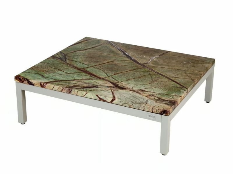 CALIFORNIA - Low marble and aluminium garden side table by Rever