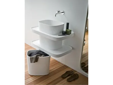 FONTE TOTEM - Wall-mounted Corian® washbasin by Rexa