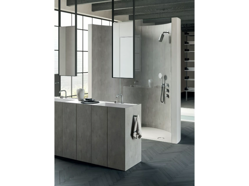 HI-LINE - Corian® vanity unit with integrated washbasin by Rexa