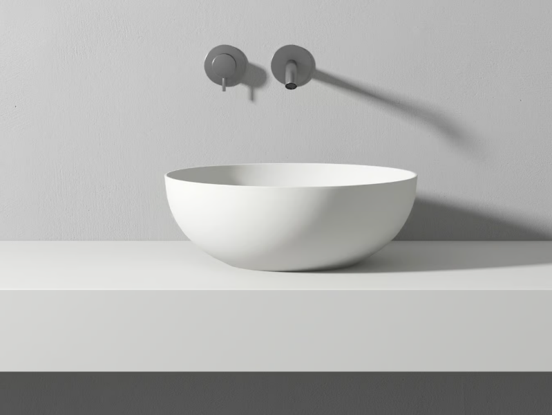 PAN - Countertop round Korakril™ washbasin by Rexa