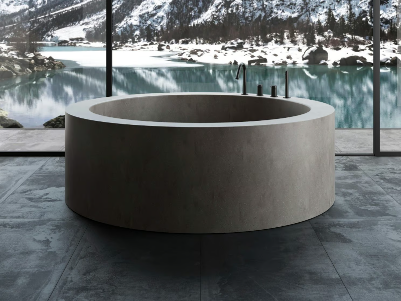 ROTONDA MAXI - Freestanding round Corian® bathtub by Rexa