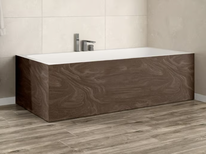 B-ROUND - Rectangular custom Corian® bathtub by RILUXA