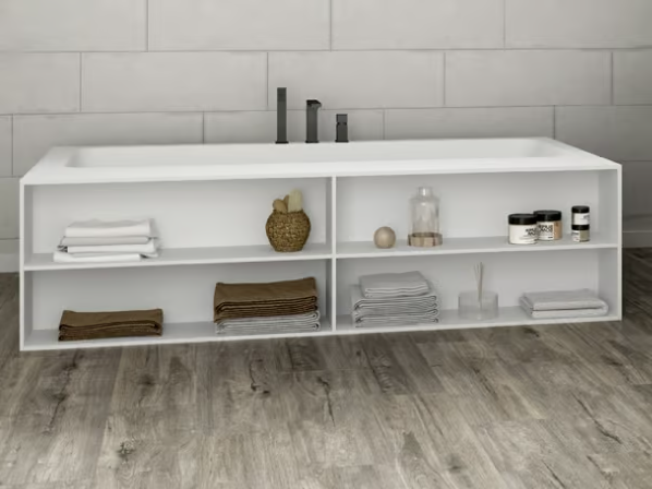 B-ROUND - Rectangular custom Corian® bathtub by RILUXA