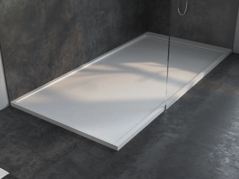 BRUXELLES - Corner rectangular Corian® shower tray by RILUXA