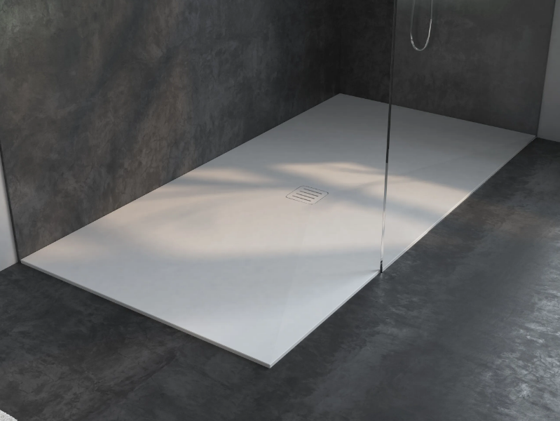 LIEGE - Rectangular extra flat Corian® shower tray by RILUXA