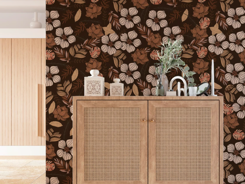 FLORAL - Panoramic wallpaper with floral pattern by Rimura