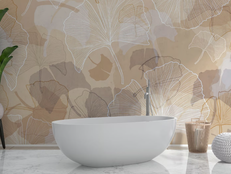GINKGO - Panoramic wallpaper with floral pattern by Rimura