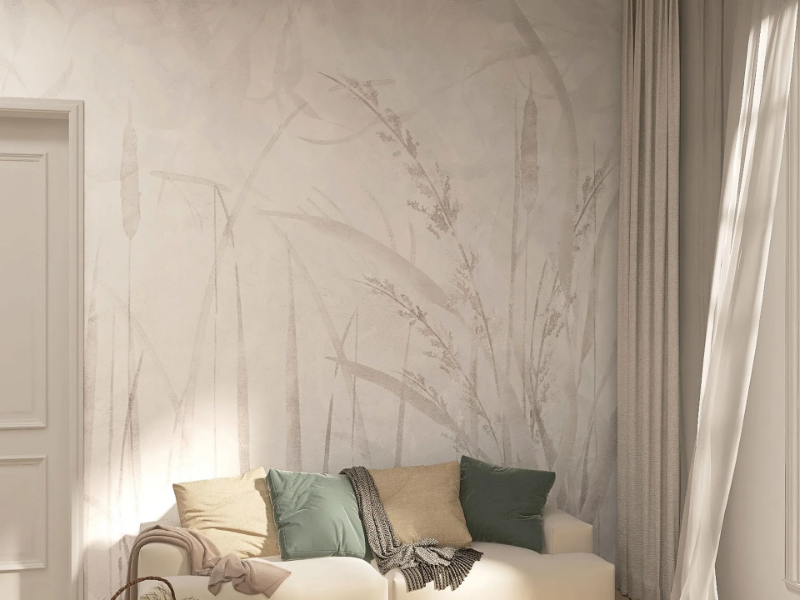 IVORY - Wallpaper with floral pattern by Rimura