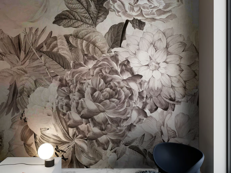 NIVRA - Panoramic wallpaper with floral pattern by Rimura