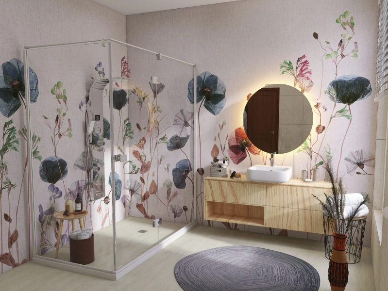 WILDFLOW - Panoramic wallpaper with floral pattern by Rimura