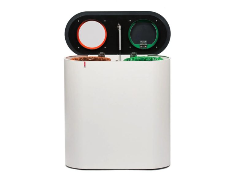 SPLIT - Stainless steel waste paper bin for waste sorting by Rosconi