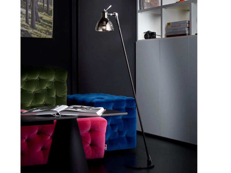 LUXY GLAM - LED glass and steel floor lamp by Rotaliana
