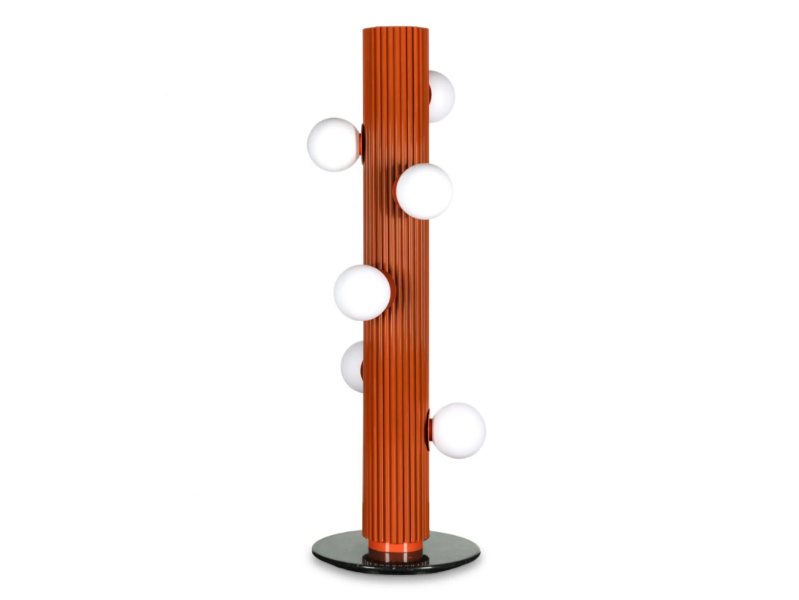 KLEOS - Lacquered metal floor lamp with marble base by ROYAL STRANGER