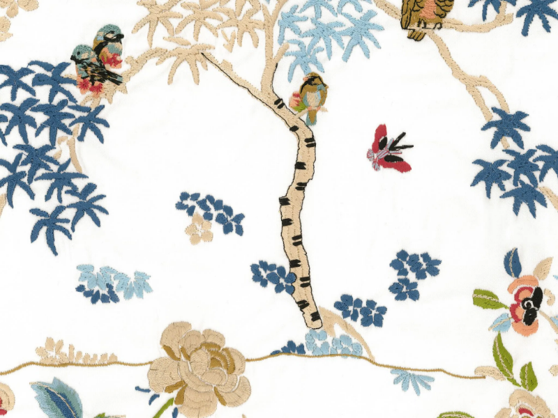 TEA CAT - Multi-colored embroidered fabric by Rubelli