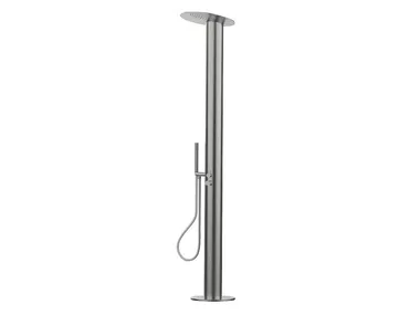 BORGIA 89708 - Floor standing stainless steel shower panel with hand shower by Rubinetterie Frattini
