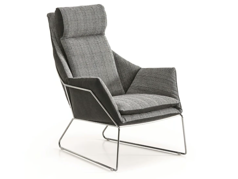 NEW YORK - Bergere fabric armchair high-back by Saba Italia