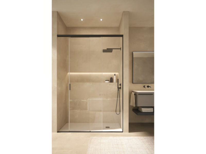 GOCCIA35 - Rectangular niche glass shower cabin with sliding door _ saint-gobain by Saint Gobain